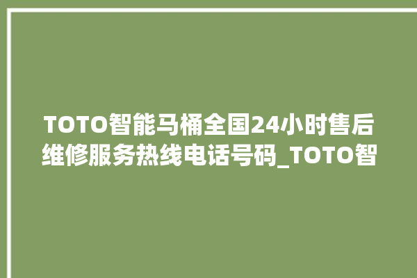 TOTO智能马桶全国24小时售后维修服务热线电话号码_TOTO智能马桶维修怎么拆卸 。马桶