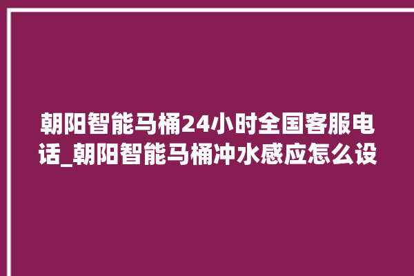 朝阳智能马桶24小时全国客服电话_朝阳智能马桶冲水感应怎么设置 。朝阳