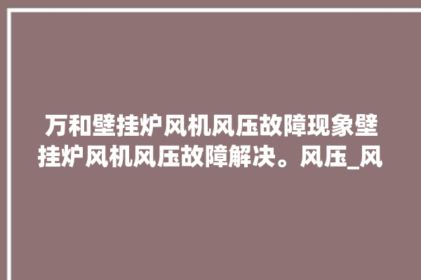 万和壁挂炉风机风压故障现象壁挂炉风机风压故障解决。风压_风机