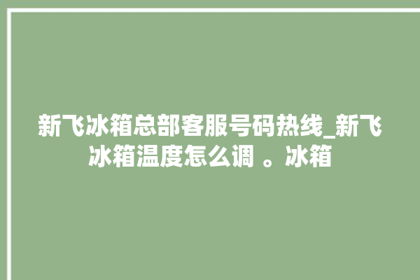 新飞冰箱总部客服号码热线_新飞冰箱温度怎么调 。冰箱