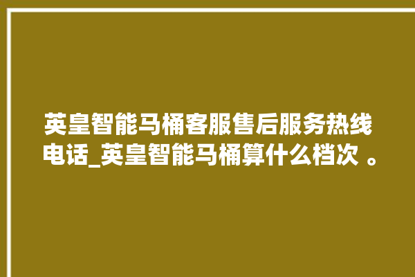 英皇智能马桶客服售后服务热线电话_英皇智能马桶算什么档次 。马桶