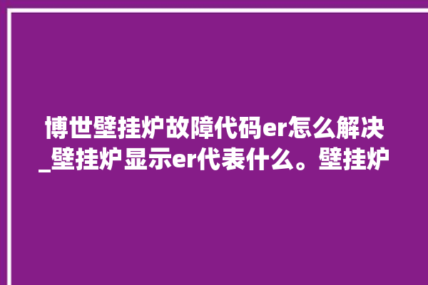 博世壁挂炉故障代码er怎么解决_壁挂炉显示er代表什么。壁挂炉_博世