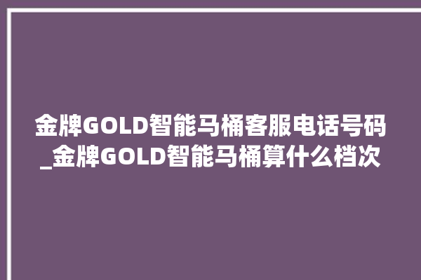 金牌GOLD智能马桶客服电话号码_金牌GOLD智能马桶算什么档次 。马桶