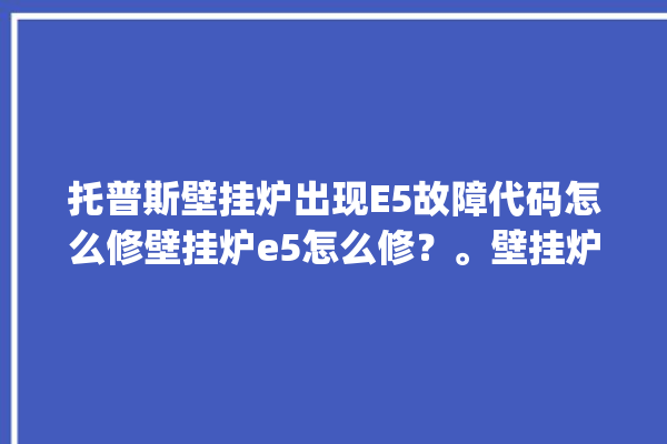 托普斯壁挂炉出现E5故障代码怎么修壁挂炉e5怎么修？。壁挂炉_普斯