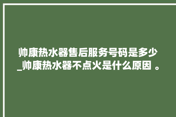 帅康热水器售后服务号码是多少_帅康热水器不点火是什么原因 。热水器