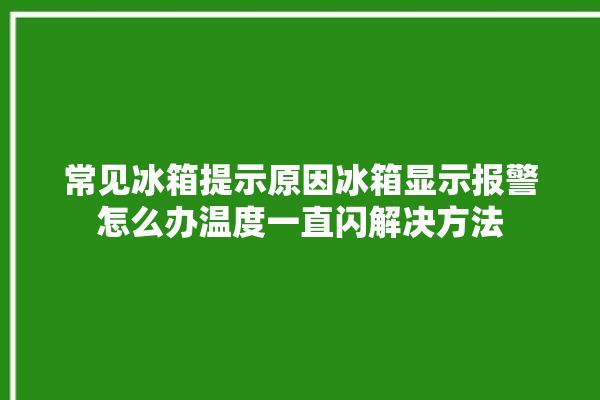 常见冰箱提示原因冰箱显示报警怎么办温度一直闪解决方法