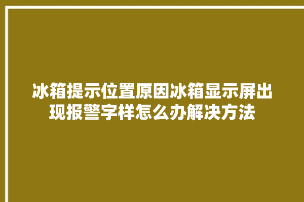 冰箱提示位置原因冰箱显示屏出现报警字样怎么办解决方法