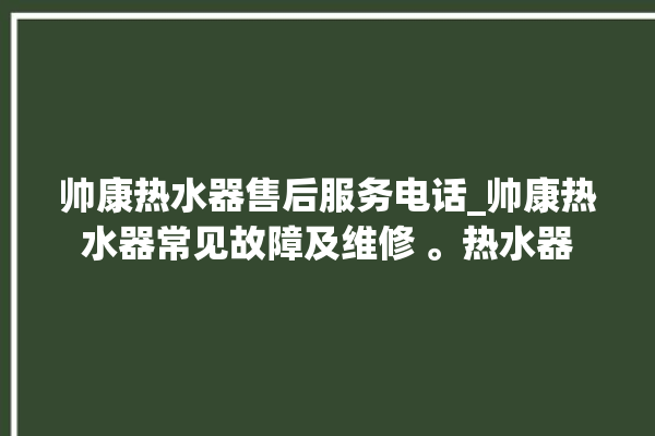 帅康热水器售后服务电话_帅康热水器常见故障及维修 。热水器