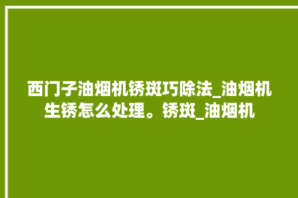 西门子油烟机锈斑巧除法_油烟机生锈怎么处理。锈斑_油烟机