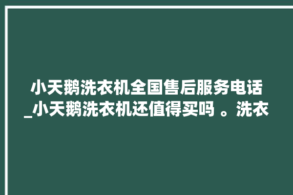 小天鹅洗衣机全国售后服务电话_小天鹅洗衣机还值得买吗 。洗衣机