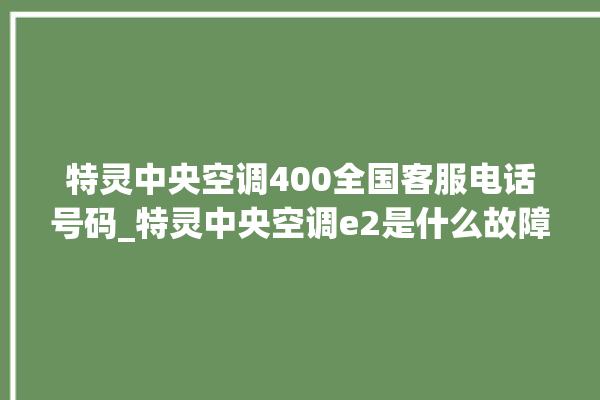 特灵中央空调400全国客服电话号码_特灵中央空调e2是什么故障怎么解决 。中央空调