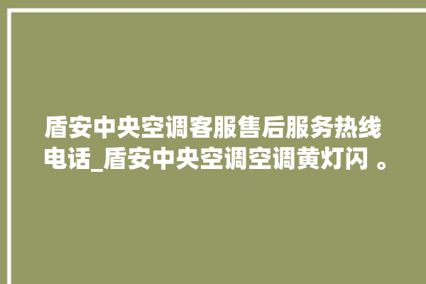 盾安中央空调客服售后服务热线电话_盾安中央空调空调黄灯闪 。中央空调