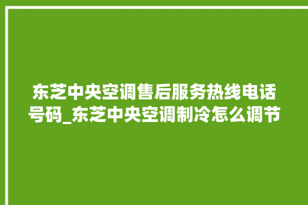 东芝中央空调售后服务热线电话号码_东芝中央空调制冷怎么调节 。东芝