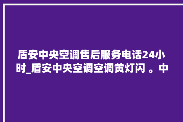 盾安中央空调售后服务电话24小时_盾安中央空调空调黄灯闪 。中央空调