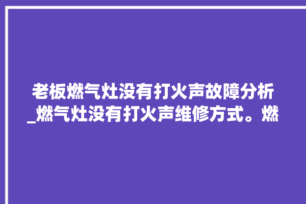 老板燃气灶没有打火声故障分析_燃气灶没有打火声维修方式。燃气灶_故障分析