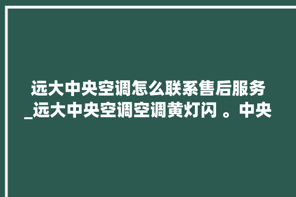 远大中央空调怎么联系售后服务_远大中央空调空调黄灯闪 。中央空调