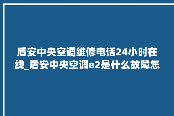 盾安中央空调维修电话24小时在线_盾安中央空调e2是什么故障怎么解决 。中央空调