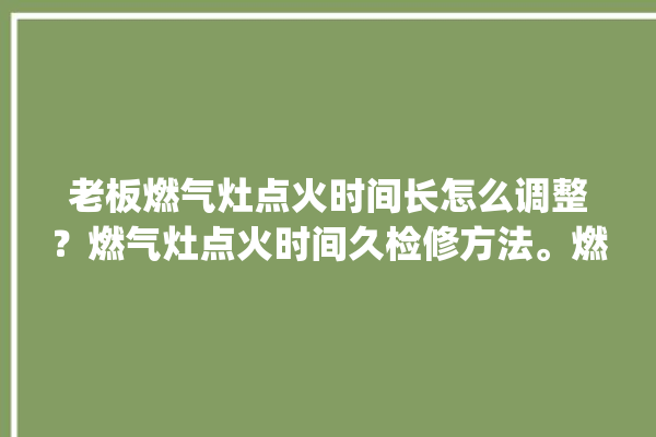 老板燃气灶点火时间长怎么调整？燃气灶点火时间久检修方法。燃气灶_时间长