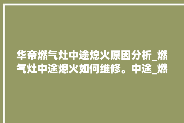 华帝燃气灶中途熄火原因分析_燃气灶中途熄火如何维修。中途_燃气灶