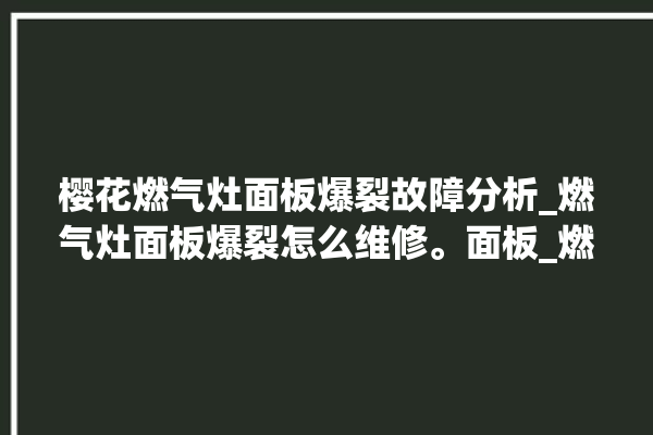 樱花燃气灶面板爆裂故障分析_燃气灶面板爆裂怎么维修。面板_燃气灶