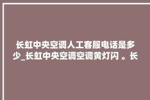 长虹中央空调人工客服电话是多少_长虹中央空调空调黄灯闪 。长虹