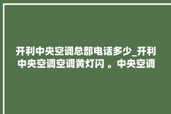 开利中央空调总部电话多少_开利中央空调空调黄灯闪 。中央空调