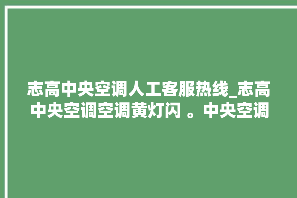 志高中央空调人工客服热线_志高中央空调空调黄灯闪 。中央空调