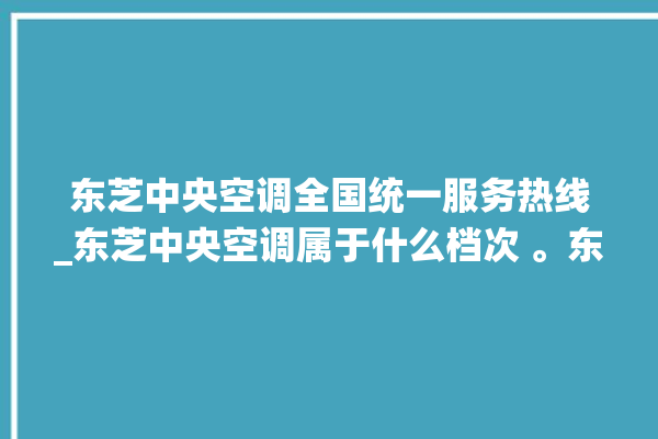 东芝中央空调全国统一服务热线_东芝中央空调属于什么档次 。东芝