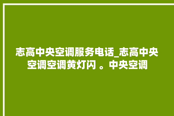 志高中央空调服务电话_志高中央空调空调黄灯闪 。中央空调