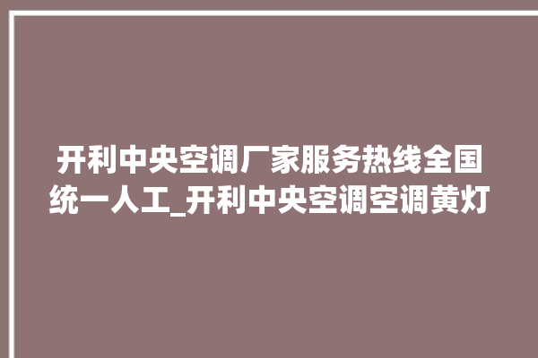 开利中央空调厂家服务热线全国统一人工_开利中央空调空调黄灯闪 。中央空调