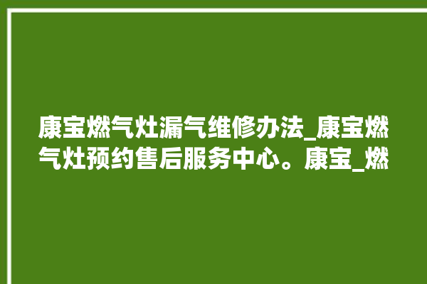 康宝燃气灶漏气维修办法_康宝燃气灶预约售后服务中心。康宝_燃气灶