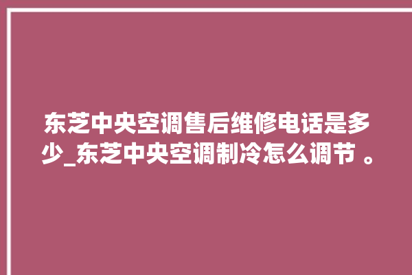 东芝中央空调售后维修电话是多少_东芝中央空调制冷怎么调节 。东芝