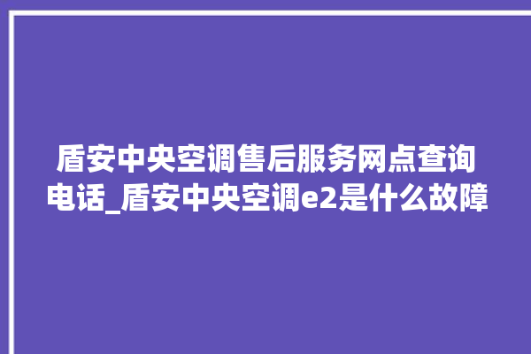 盾安中央空调售后服务网点查询电话_盾安中央空调e2是什么故障怎么解决 。中央空调