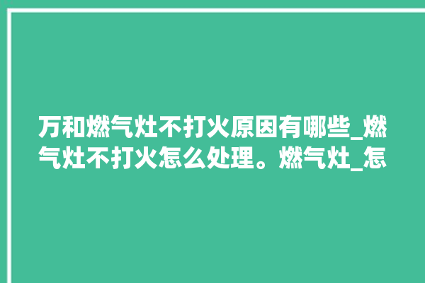 万和燃气灶不打火原因有哪些_燃气灶不打火怎么处理。燃气灶_怎么处理