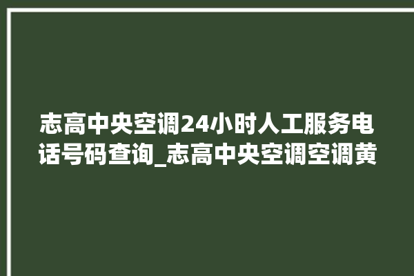 志高中央空调24小时人工服务电话号码查询_志高中央空调空调黄灯闪 。中央空调