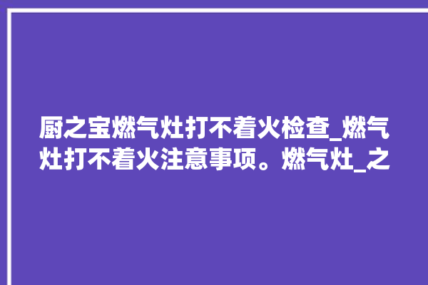 厨之宝燃气灶打不着火检查_燃气灶打不着火注意事项。燃气灶_之宝