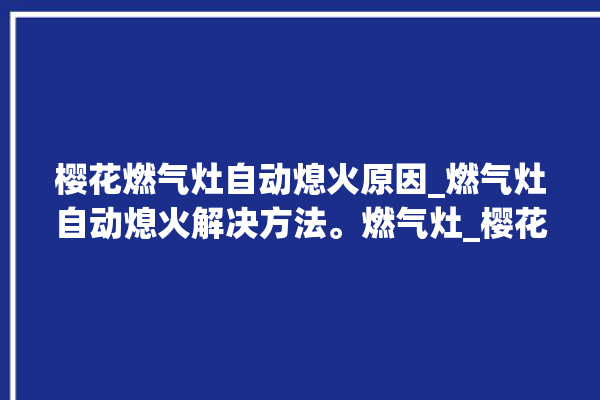 樱花燃气灶自动熄火原因_燃气灶自动熄火解决方法。燃气灶_樱花