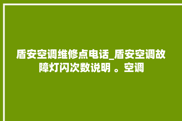 盾安空调维修点电话_盾安空调故障灯闪次数说明 。空调