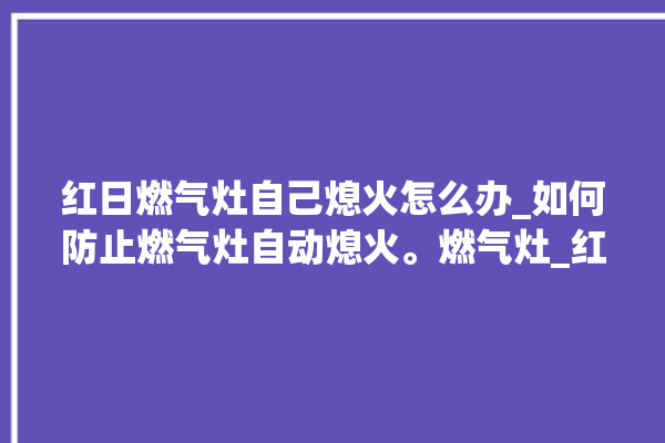 红日燃气灶自己熄火怎么办_如何防止燃气灶自动熄火。燃气灶_红日