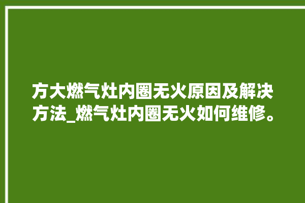 方大燃气灶内圈无火原因及解决方法_燃气灶内圈无火如何维修。内圈_燃气灶