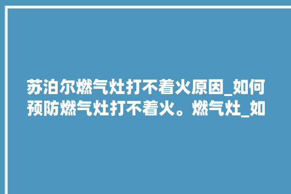 苏泊尔燃气灶打不着火原因_如何预防燃气灶打不着火。燃气灶_如何预防