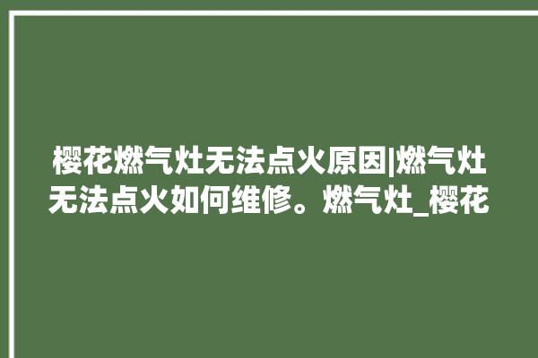 樱花燃气灶无法点火原因|燃气灶无法点火如何维修。燃气灶_樱花