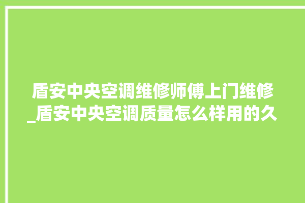 盾安中央空调维修师傅上门维修_盾安中央空调质量怎么样用的久吗 。中央空调