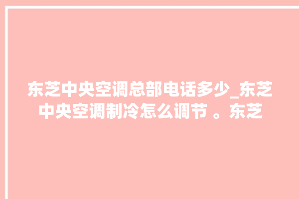 东芝中央空调总部电话多少_东芝中央空调制冷怎么调节 。东芝