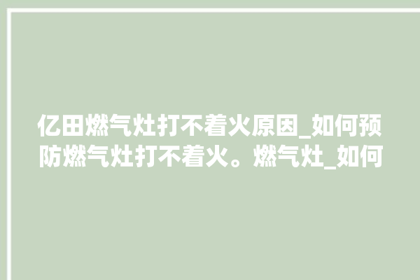 亿田燃气灶打不着火原因_如何预防燃气灶打不着火。燃气灶_如何预防