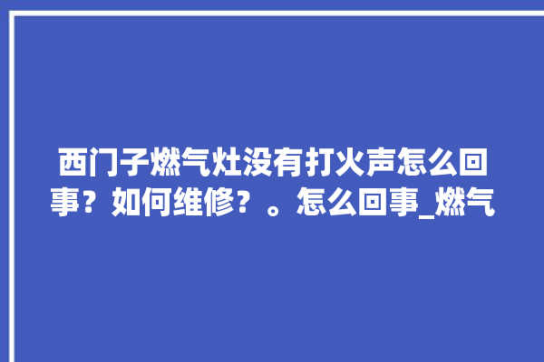 西门子燃气灶没有打火声怎么回事？如何维修？。怎么回事_燃气灶