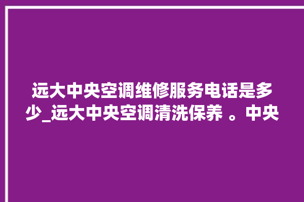 远大中央空调维修服务电话是多少_远大中央空调清洗保养 。中央空调