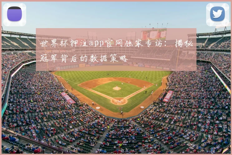 世界杯押注app官网独家专访：揭秘冠军背后的数据策略